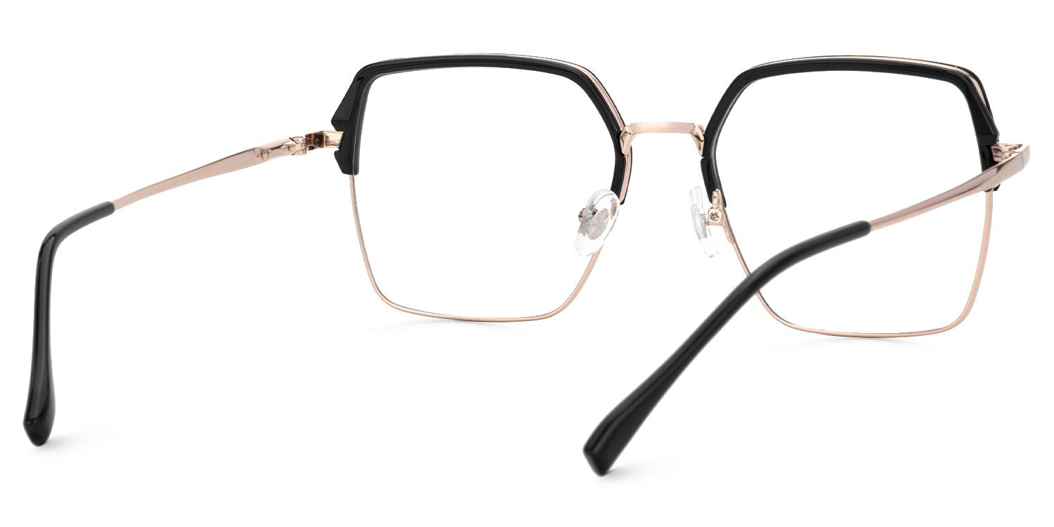 Square Moses Black Glasses Deals -Zeelool Glasses3
