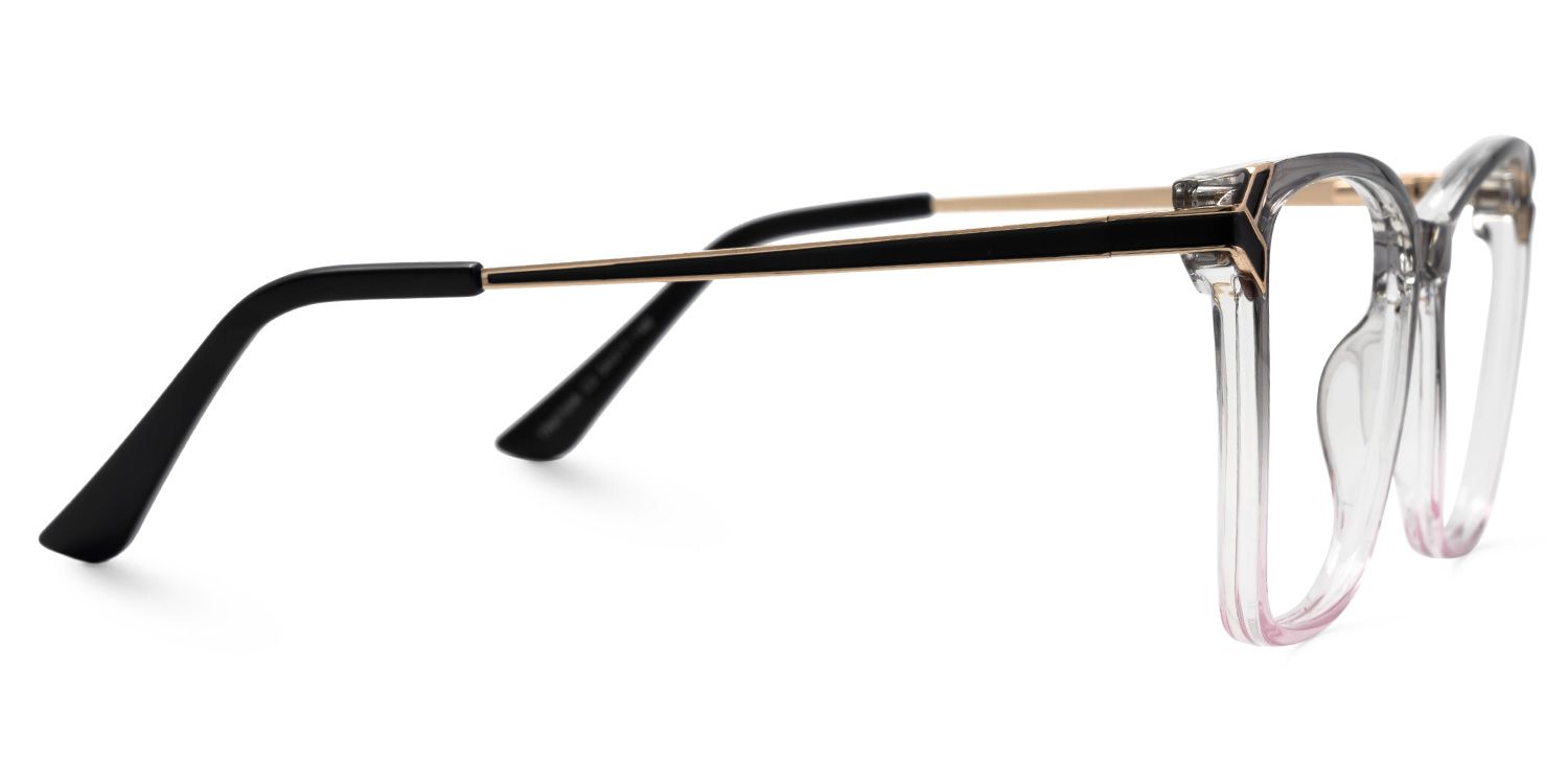 Tricee square grey glasses with gold arms for females | Zeelool2