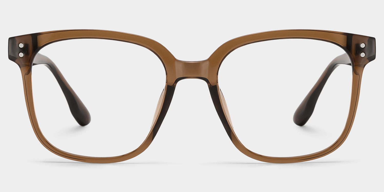 Oglesby Square Blue Light Blocking Glasses Brown Frame | Zeelool0