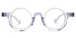 Glanton Round White Glasses0