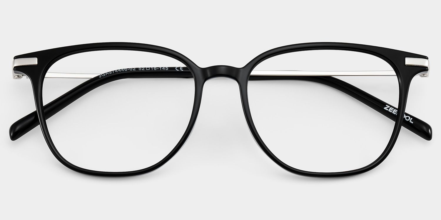 Florence Matte Black Rectangle Glasses with Lightest TR frame | ZEELOOL2