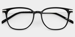 Florence Rectangle Black Glasses2