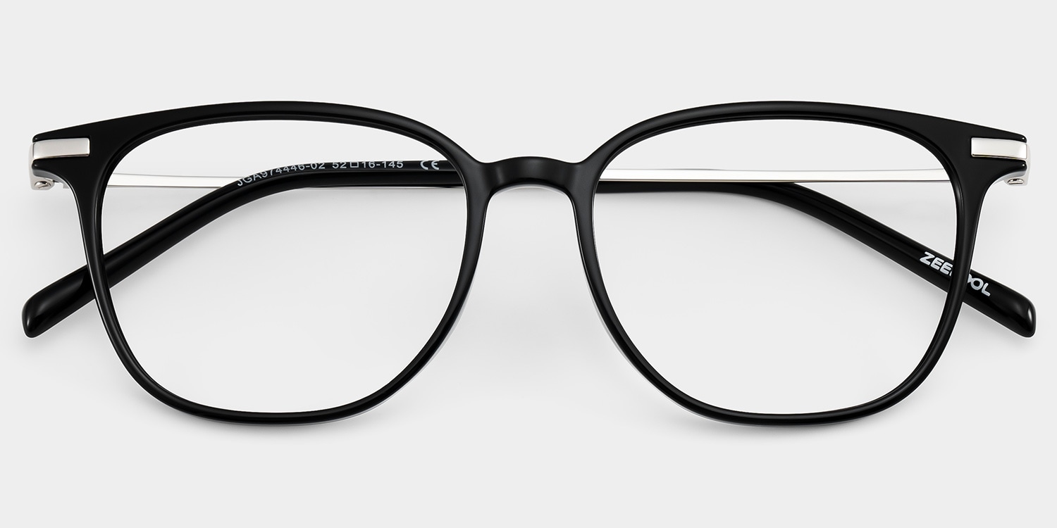 Florence Rectangle Black Glasses