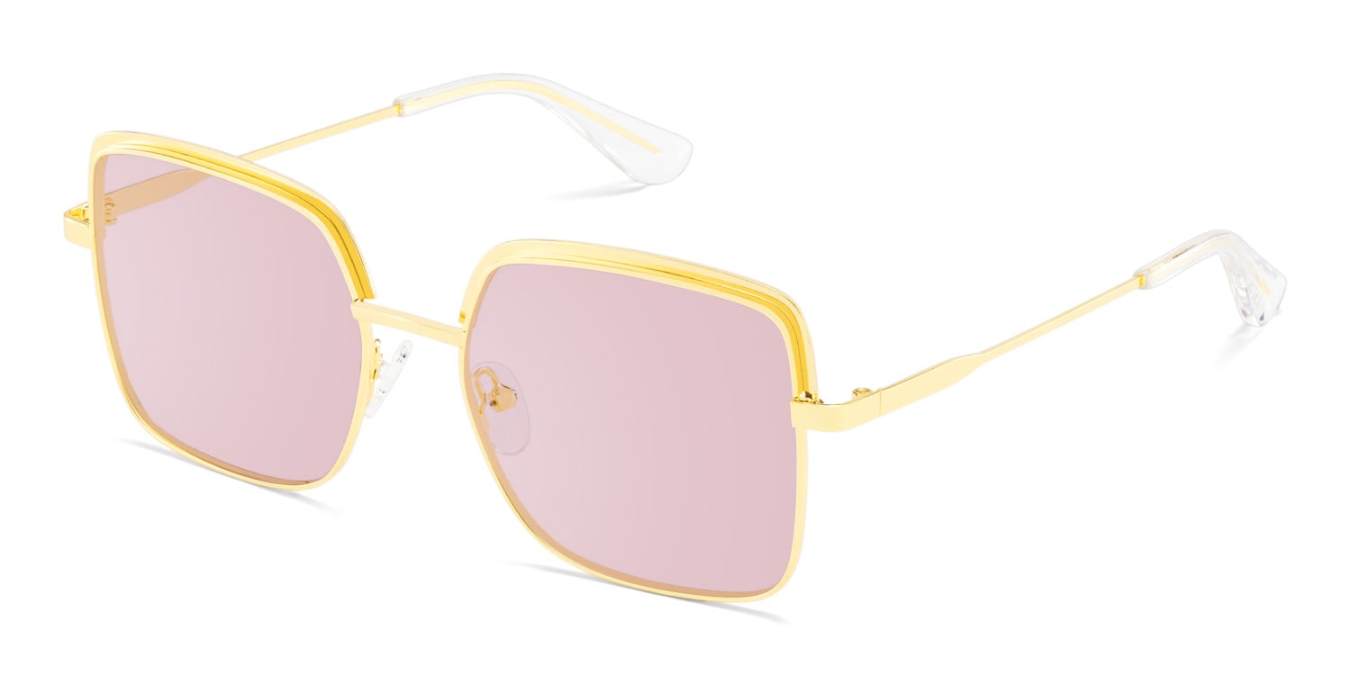 Karan Square Gold Sunglasses2
