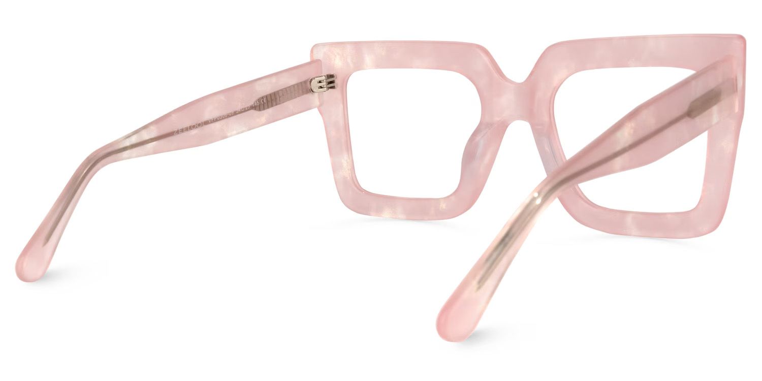 Brandon Square Pink Wide Frame Glasses | ZEELOOL Canada4