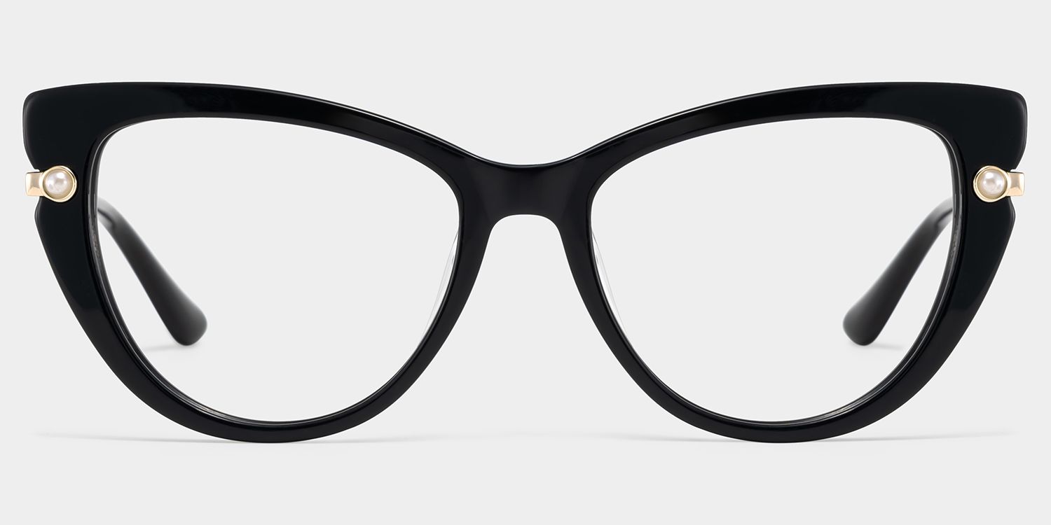 Cat eye Black Eyeglasses- Maggie Mixed Frame Glasses1