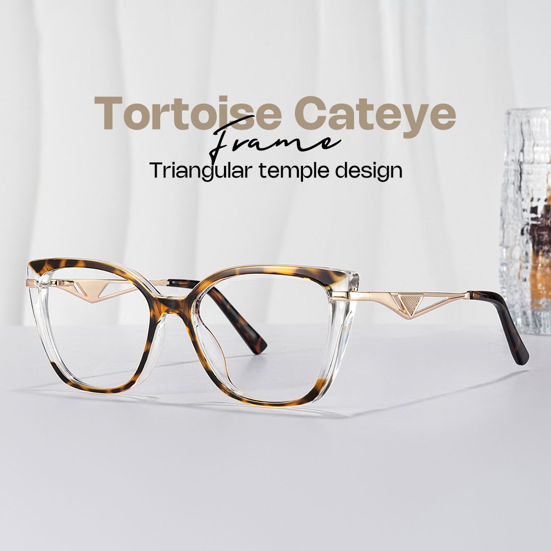 Margret Cat Eye Tortoise Mixed Frame Glasses | ZEELOOL0