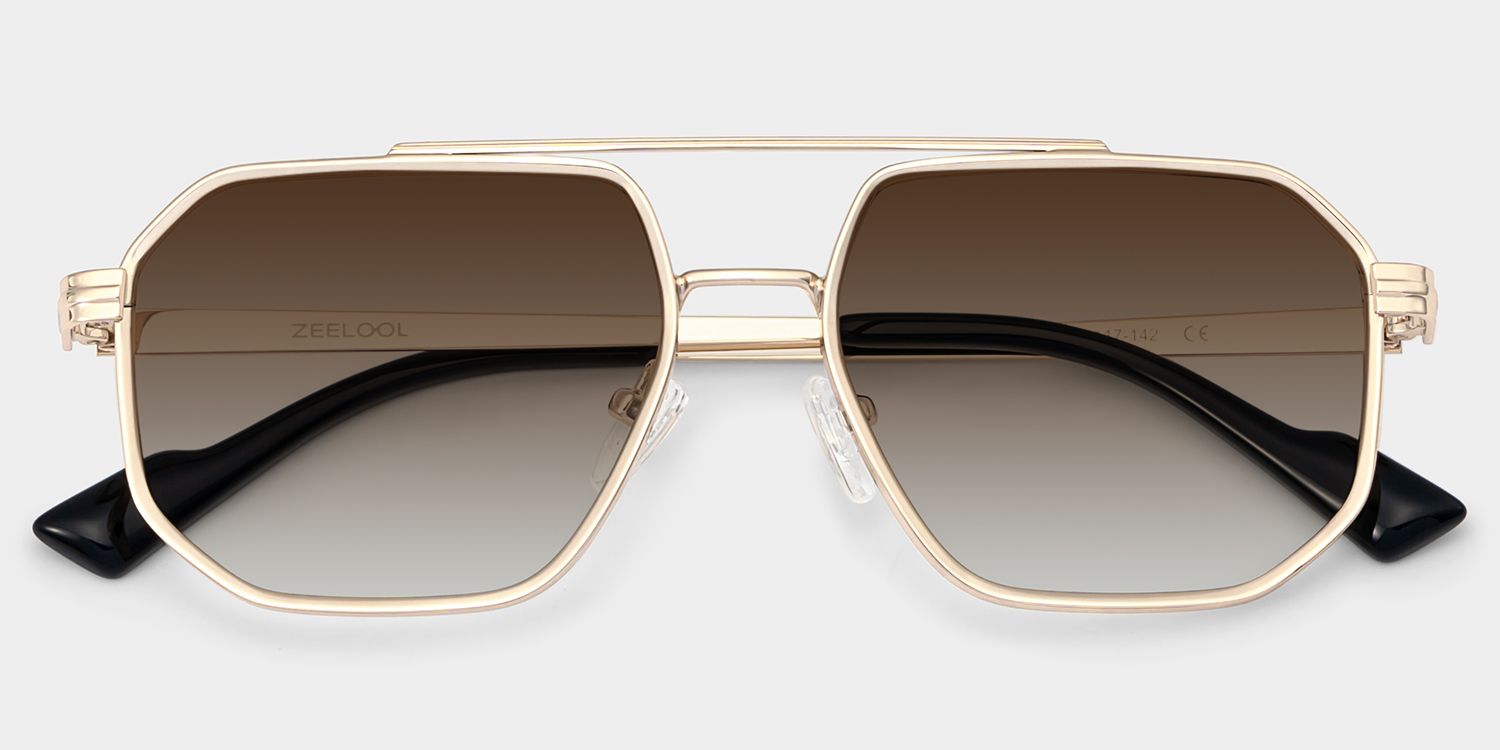 Autumn Aviator Gold Frame Sunglasses Online Sale | ZEELOOL1