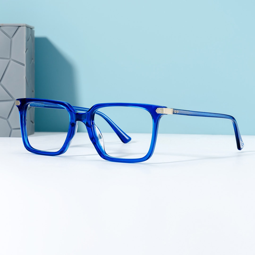 Goveo Rectangle Blue Glasses