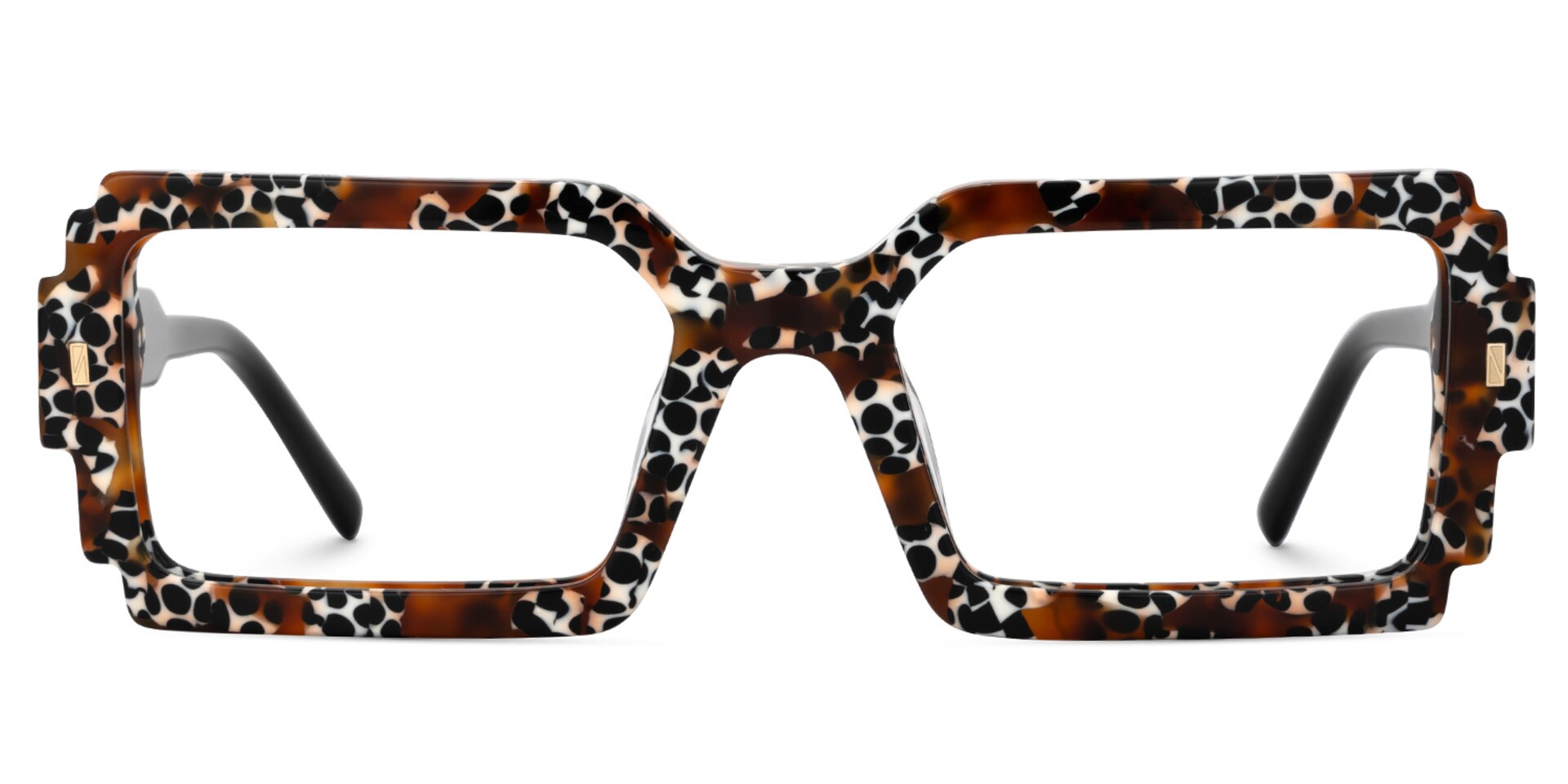 Rectangle Frederick Brown Leopard Print Eye Glasses0
