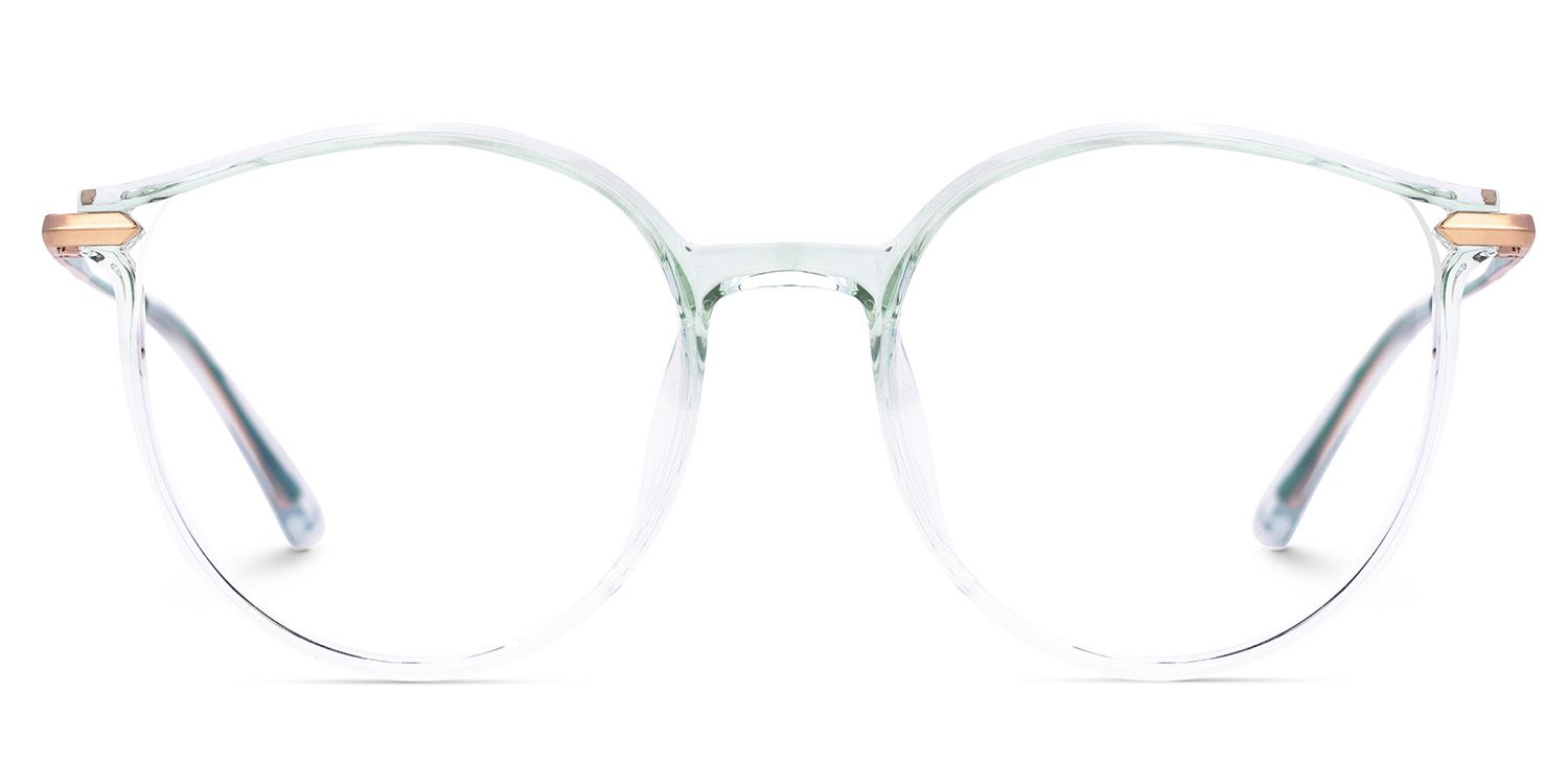 Caylan Round Green Transparent Frame Glasses0