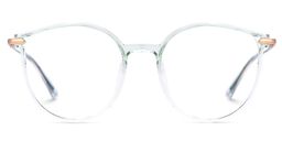 Caylan Round Transparent Green Glasses0