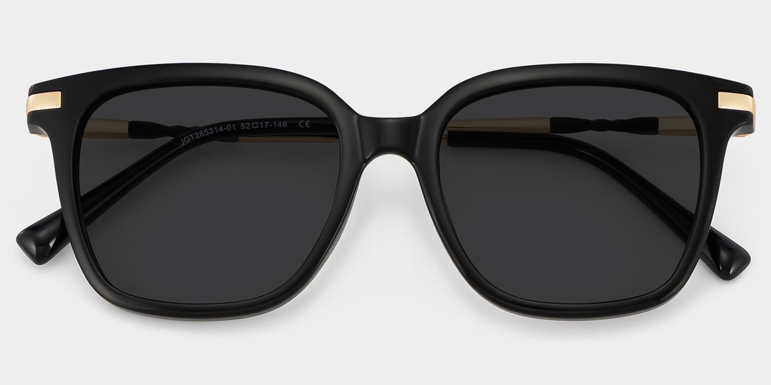 Jacqui Rectangle Black Frame Sunglasses Online Sale | ZEELOOL1