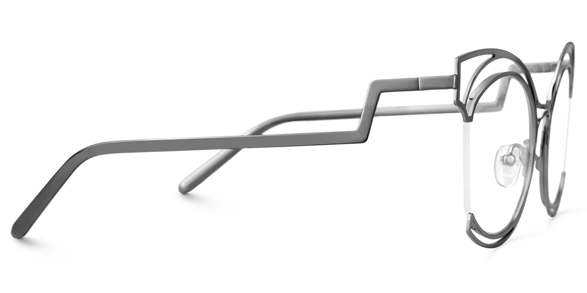 Semi-rim Murphy Glasses with Grey for women -Zeelool Glasses2