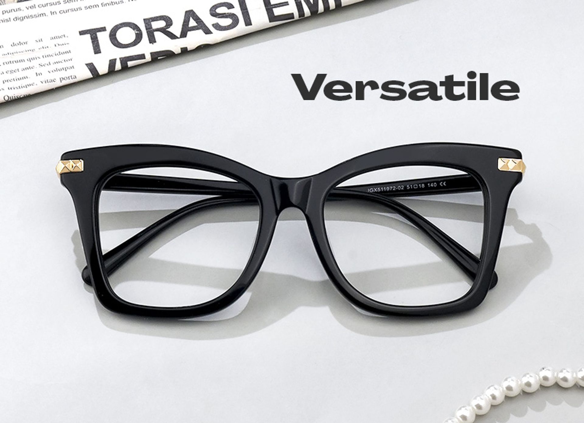 Alycia Designer Eyeglasses in Square Black Frame4