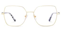 Billie Geometric Gold Glasses0