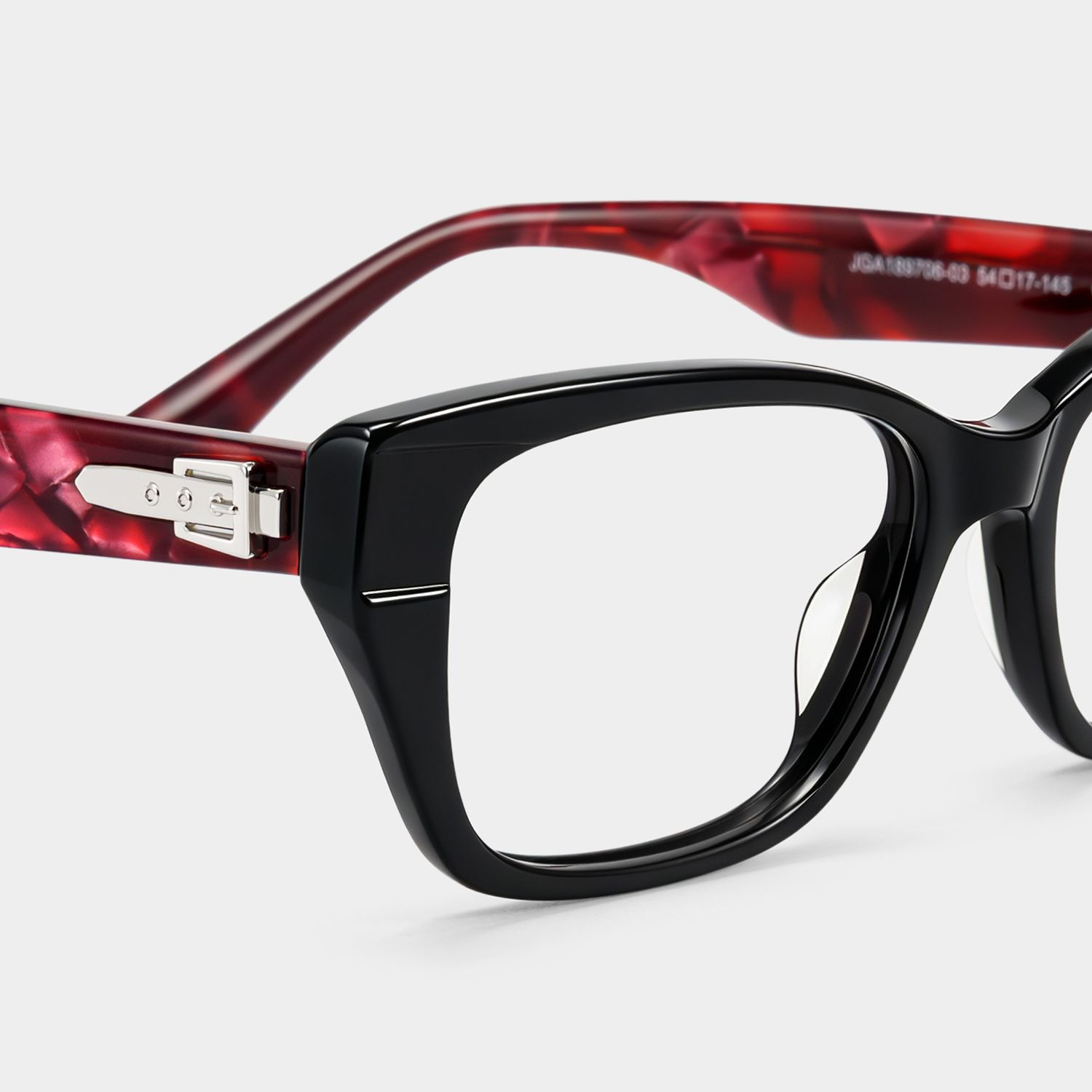 Bowie Black Rectangle Glasses | ZEELOOL5
