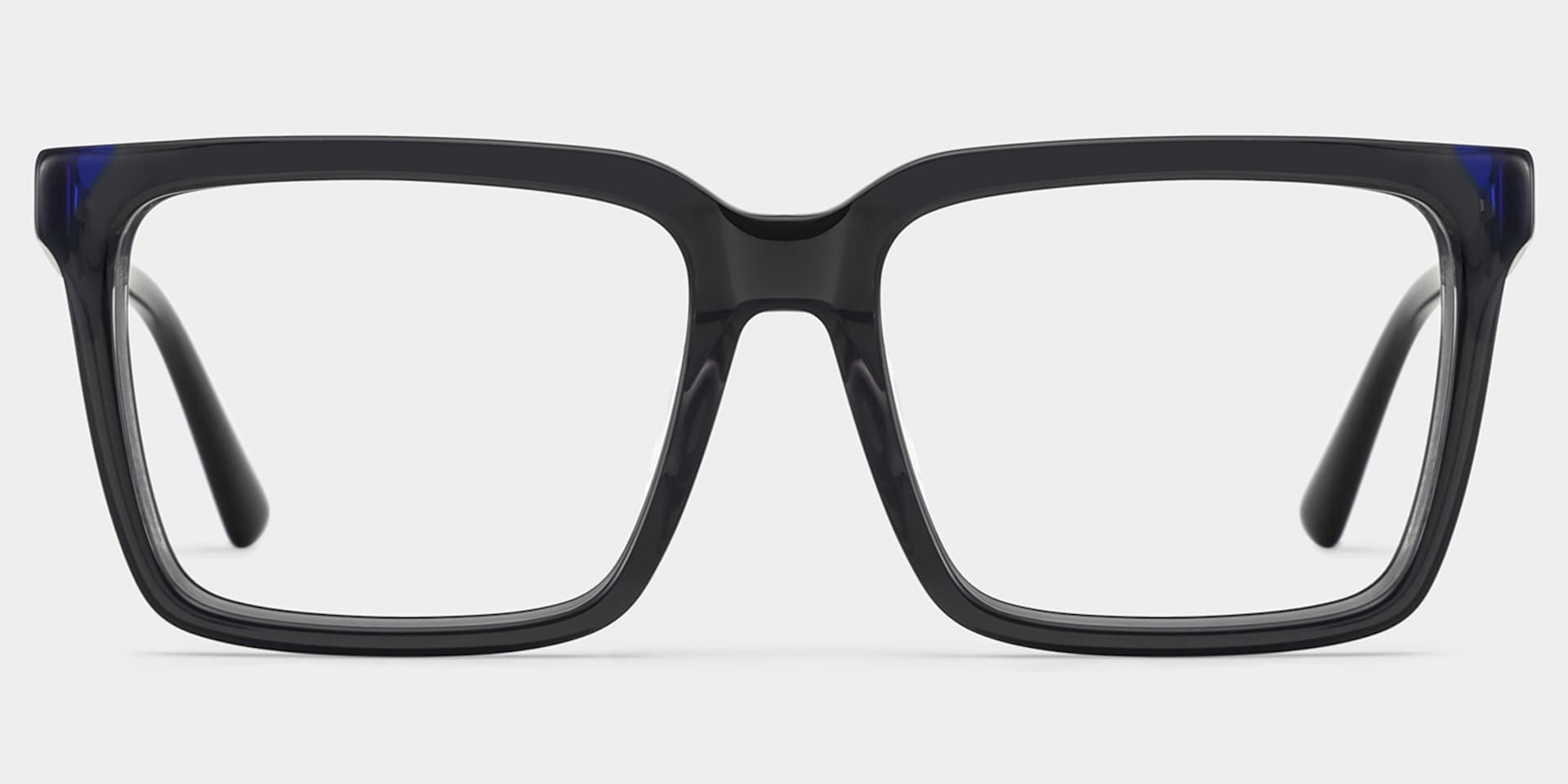 Rectangle Dark Gray Eyeglasses- Troy Acetate Frame Glasses1