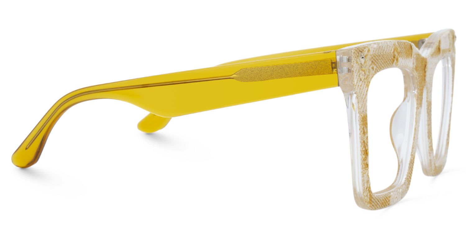 Women's Transparent Yellow Glasses With Denim3