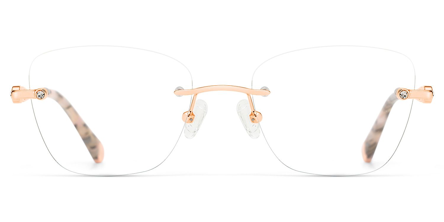 Rectangle Rose Gold Eyeglasses- Seth Metal Frame Glasses5