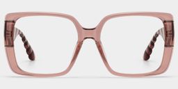 Maya Clear Brown Square Glasses0
