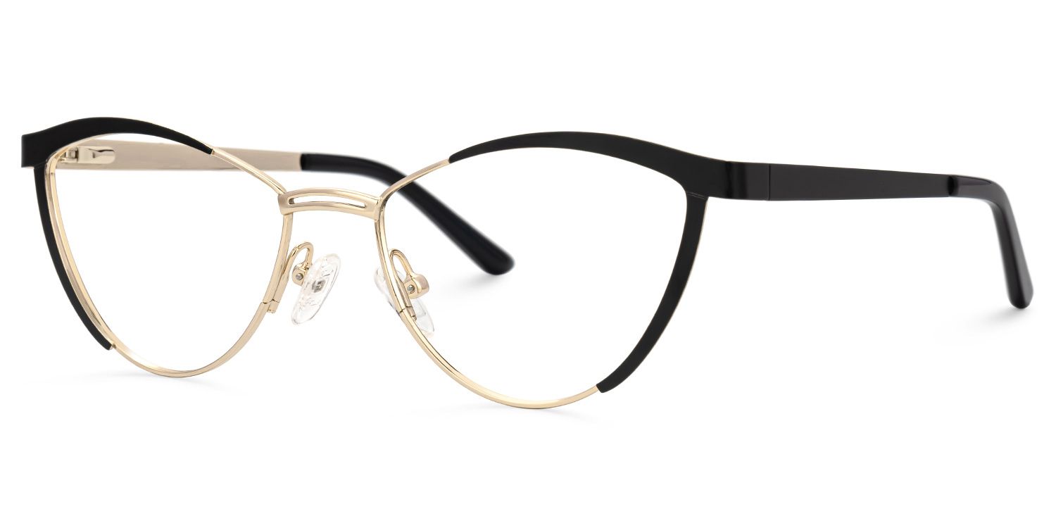 Sydney Cat Eye Metal  Black Frame Glasses | Zeelool1