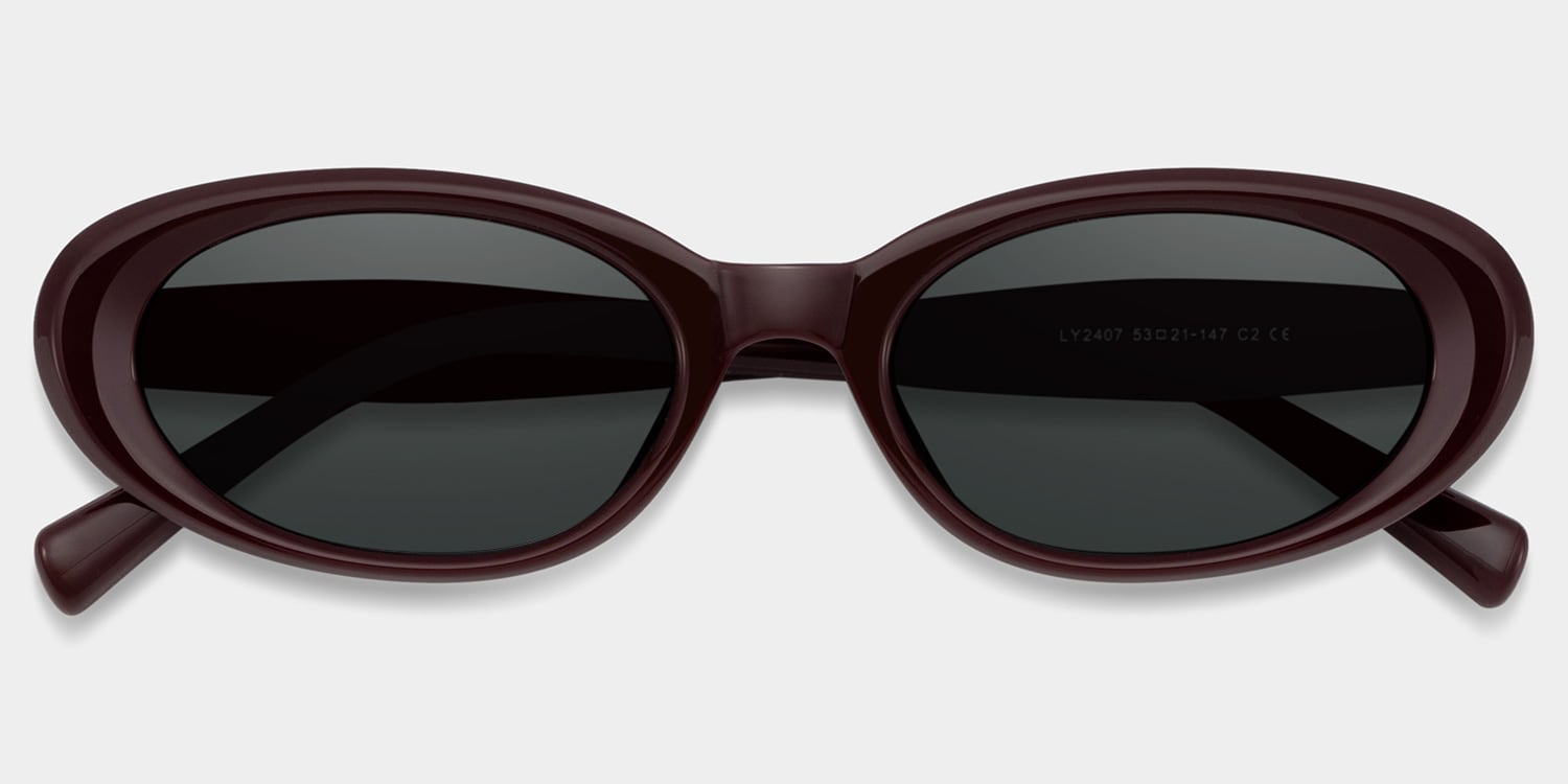 Zion Oval Purple Polarized Sunglasses