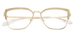Javier Rectangle Gold Glasses2
