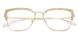 Javier Rectangle Gold Glasses2