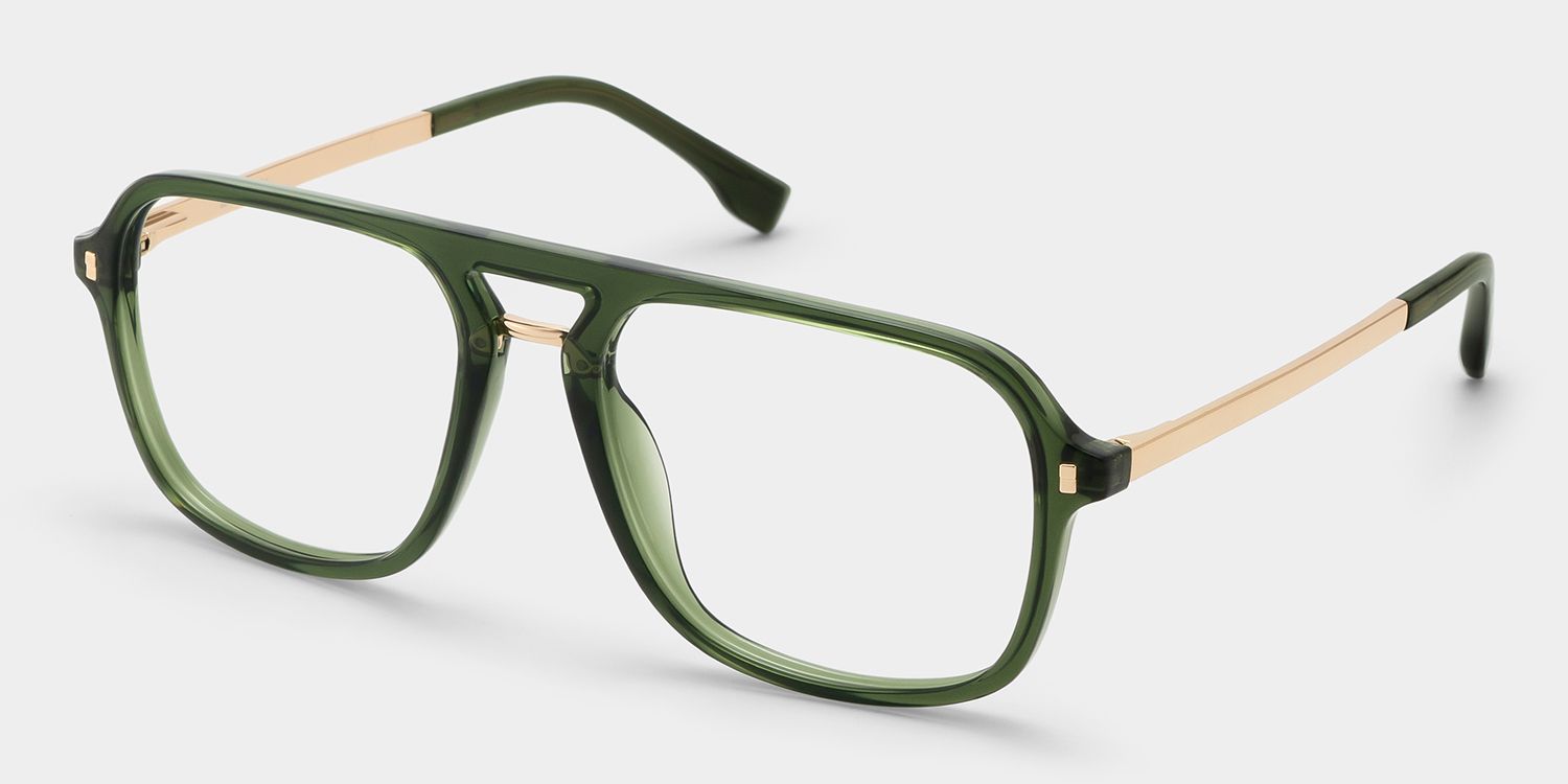 Aviator Kilworth Green Glasses deals -Zeelool Glasses