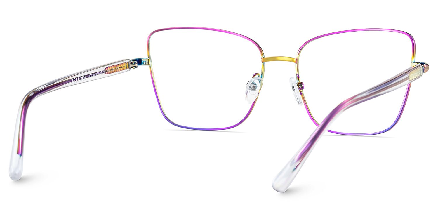 Jace Iridescent Square Prescription Glasses | Zeelool5