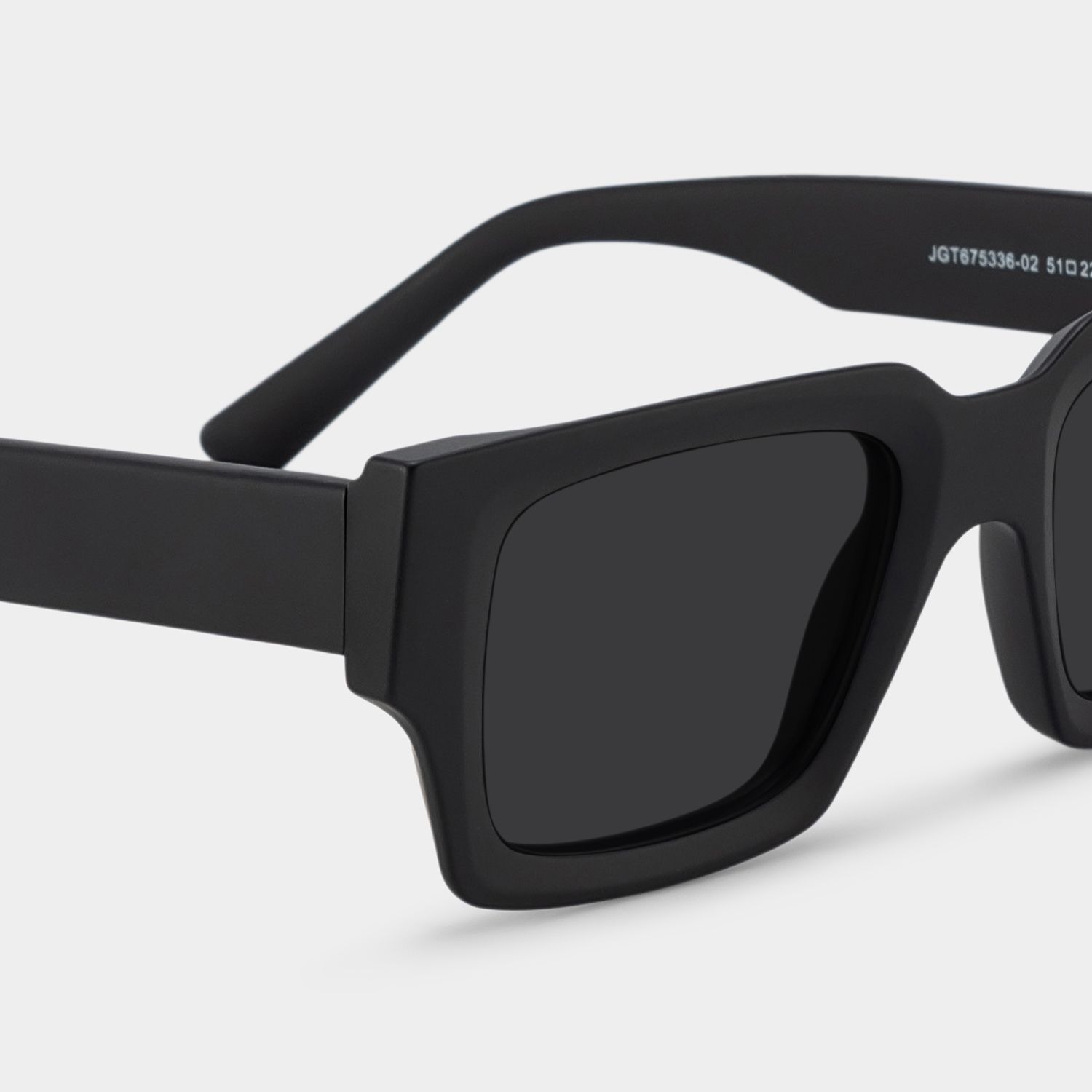 Black TR90 Rectangle Sunglasses- Garza4