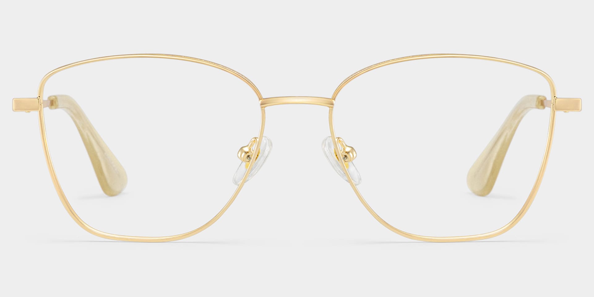 Skyler Square Gold Metal Glitter Frame Glasses | ZEELOOL1