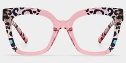 Malcolm Square Pink Leopard Glasses0