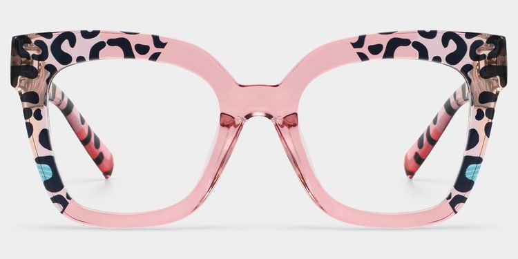 Malcolm Square Pink Leopard Glasses
