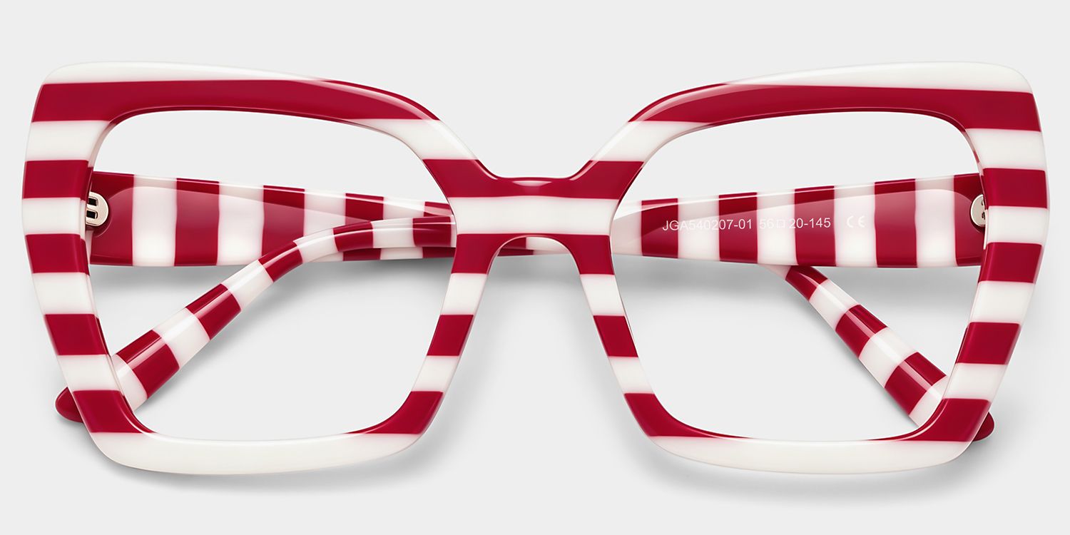 Pavia Butterfly Red Striped Frame Glasses for Women1