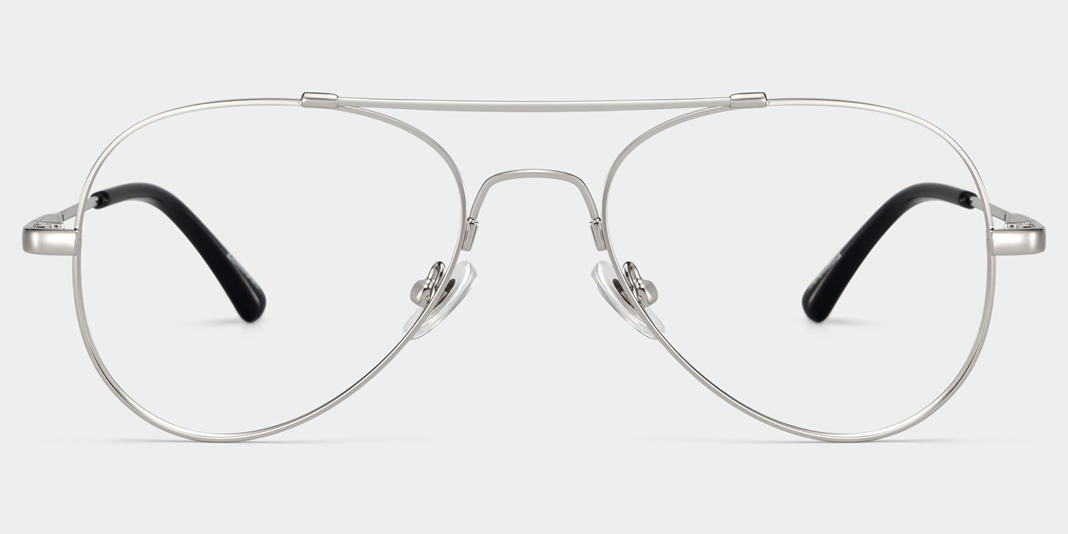 Aviator Silver Glasses | Zeelool Glasses0