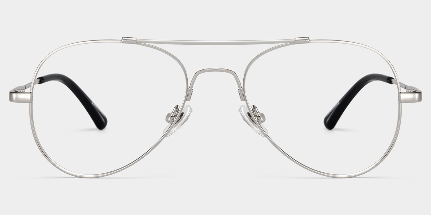 Chaima Aviator Silver Glasses