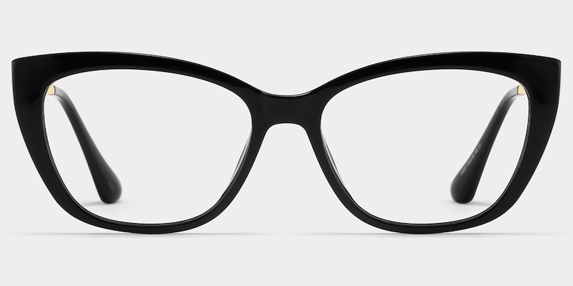 Harlow Rectangle Black Glasses