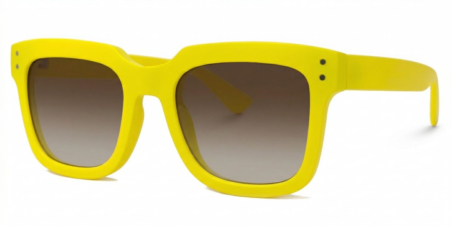 Liizbeett Square Yellow Prescription Sunglasses | ZEELOOL