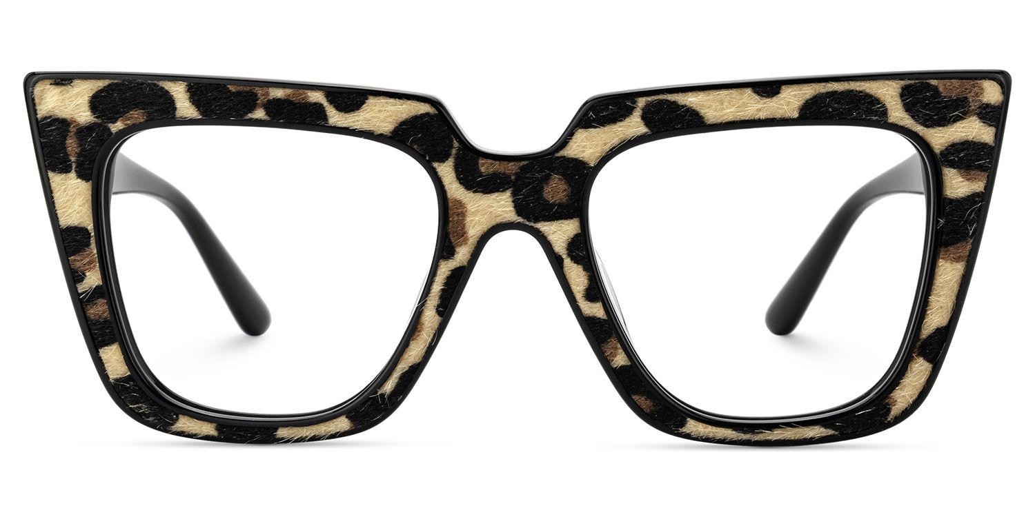 Leopard Print Cat Eye Glasses With Black Temple0