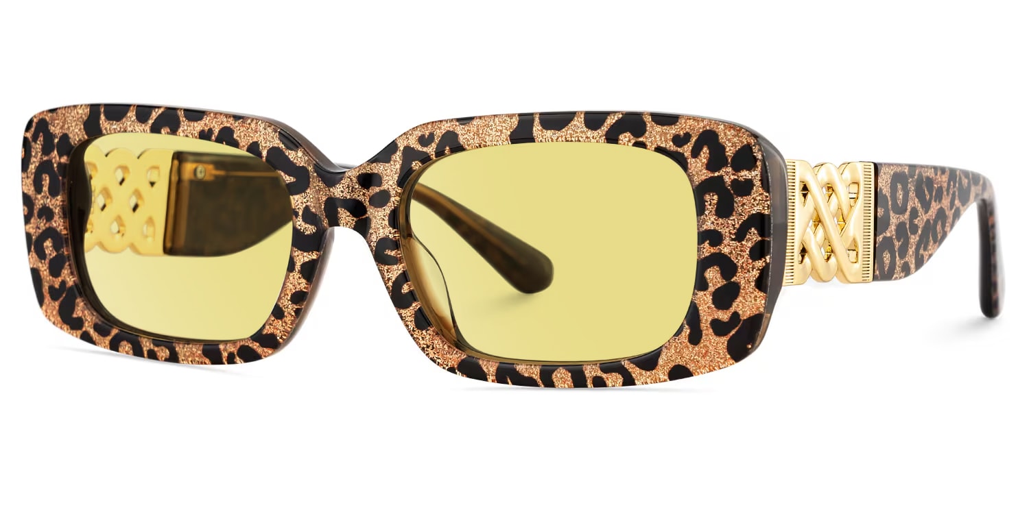 Jonas Rectangle Leopard Sunglasses2