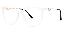 Chanty Round White Glasses1