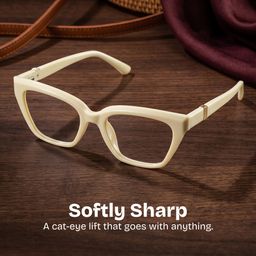 Quincy White Cat-eye Glasses0