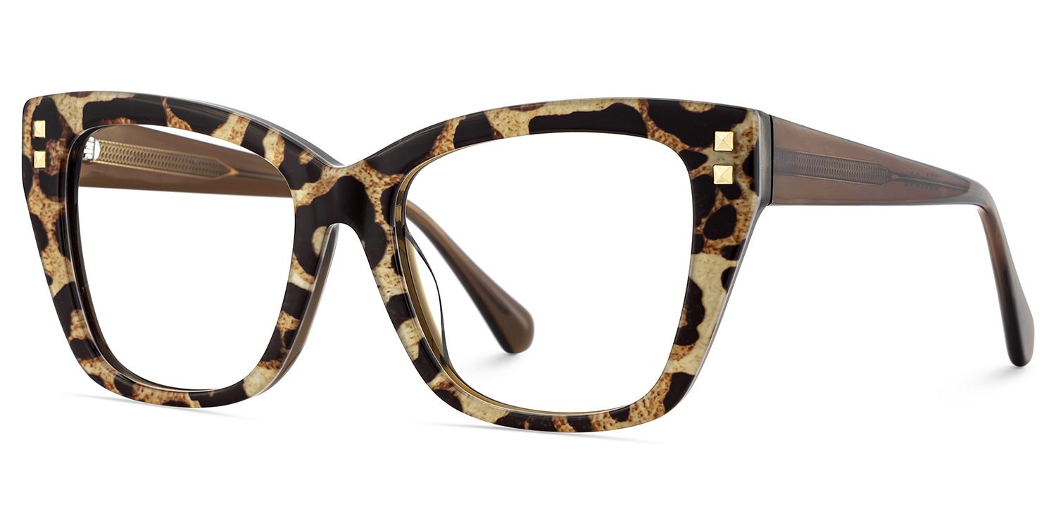 Tessia Leopard Square Glasses Women's Glasses | Zeelool4