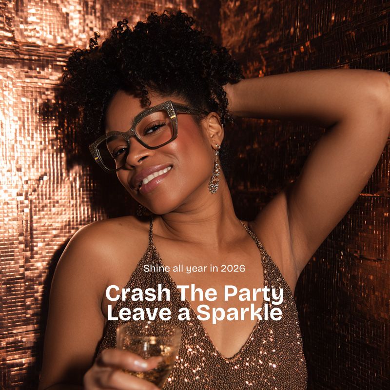 Mavis Square Gray Sparkle Glitter Eyeglass Frames | ZEELOOL6