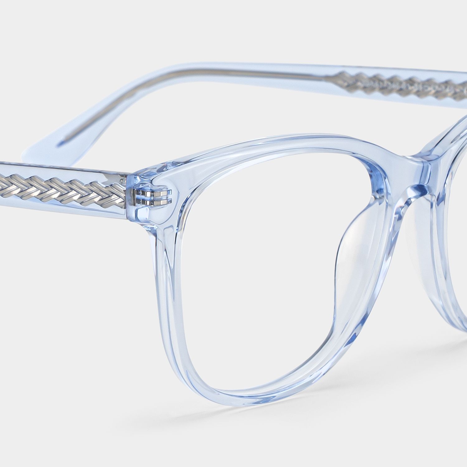 Julia Clear Blue Rectangle Glasses Frames for Sale | ZEE...4
