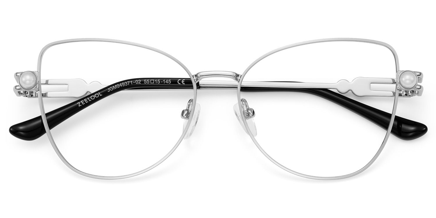 Gaga Eyeglasses in Cat Eye Sliver Frame | Zeelool3