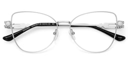 Gaga Cat eye Silver Glasses3