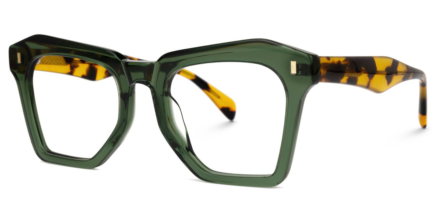 Gisselle Square Green Glasses1